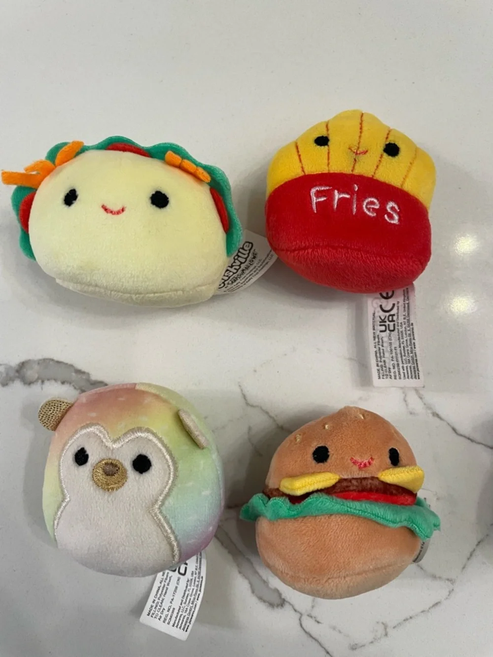 Squishmallows Mini Plush Set - Yellow, Red, Purple, Pink, Blue, Cream